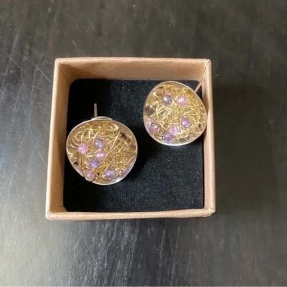 Elegant ITALIAN Real Gold 14K Wire Earrings - Picture 5 of 8